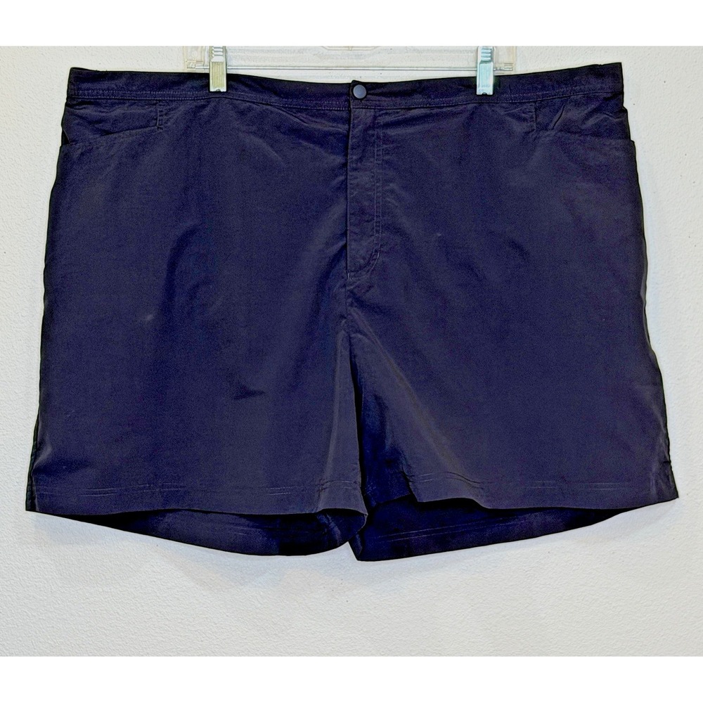 Lands' End Swim Short Womens Size 26W Black Elastic Back Pockets Built in Briefs